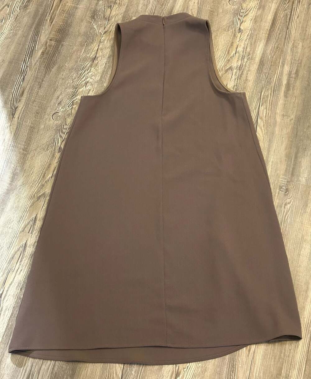 Everly A-Line Sleeveless Mock Neck Dress in Brown - Picture 6 of 6